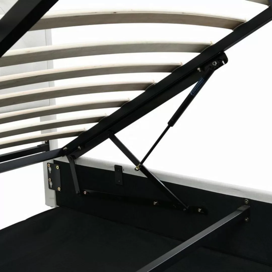 WISHDOR Polsterbett Doppelbett Stauraumbett (140 x 200 cm grau ohne Matratz günstig online kaufen