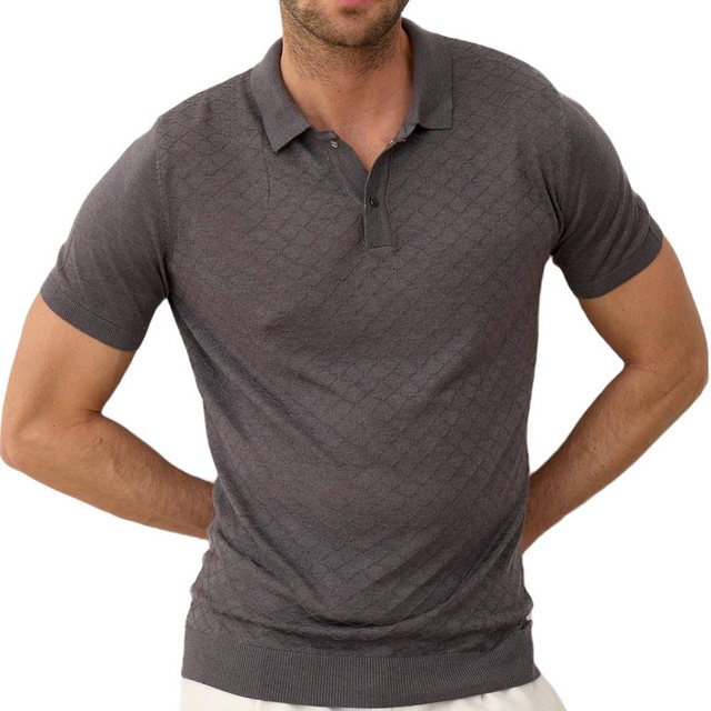 danger Poloshirt Strick-T-Shirt Herren – Rundhals, Schmale Passform, Lässig günstig online kaufen