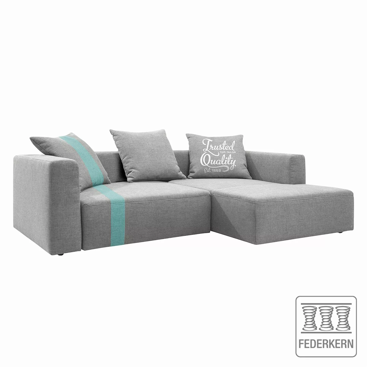 home24 Ecksofa Heaven Stripe Webstoff Longchair günstig online kaufen