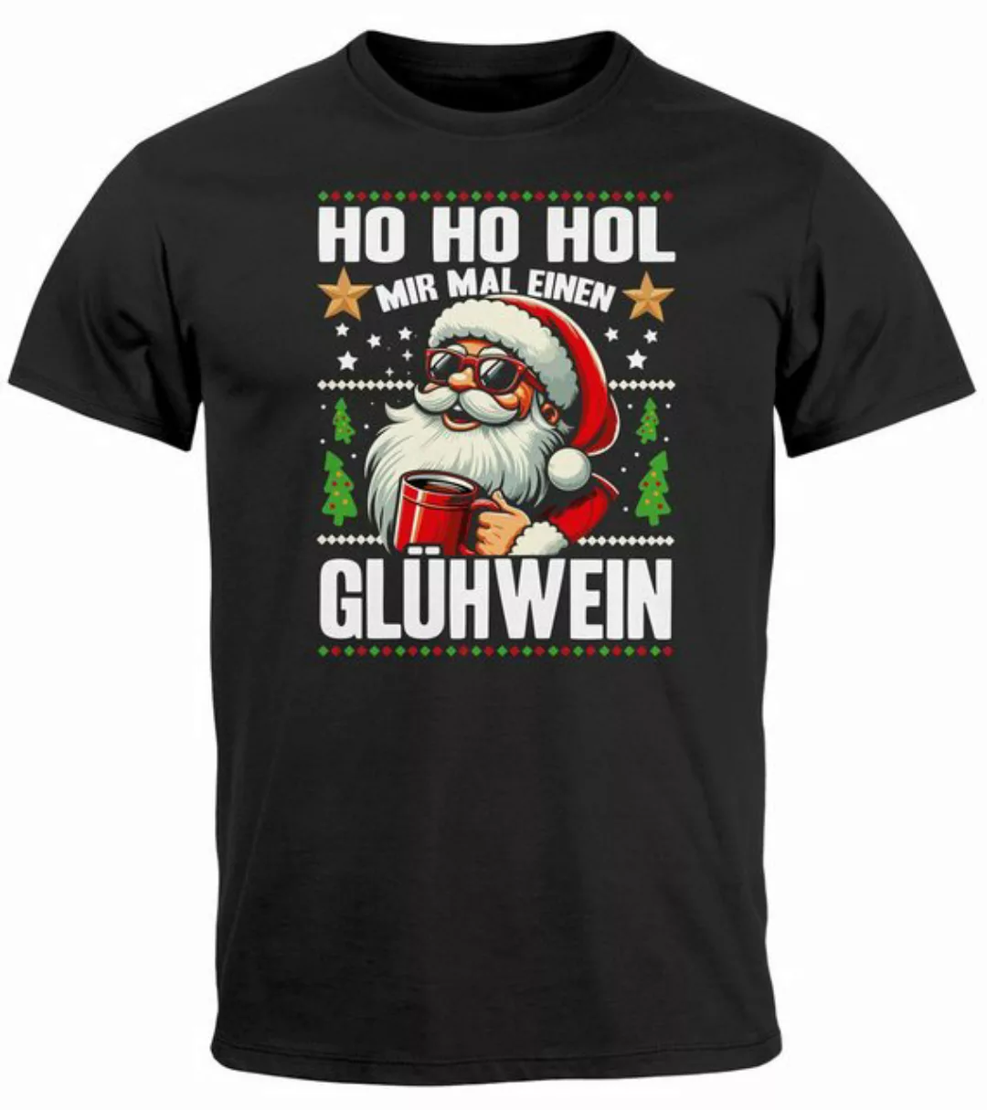 MoonWorks Print-Shirt Herren T-Shirt Weihnachten Spruch Lustig Ho Ho Ho Glü günstig online kaufen