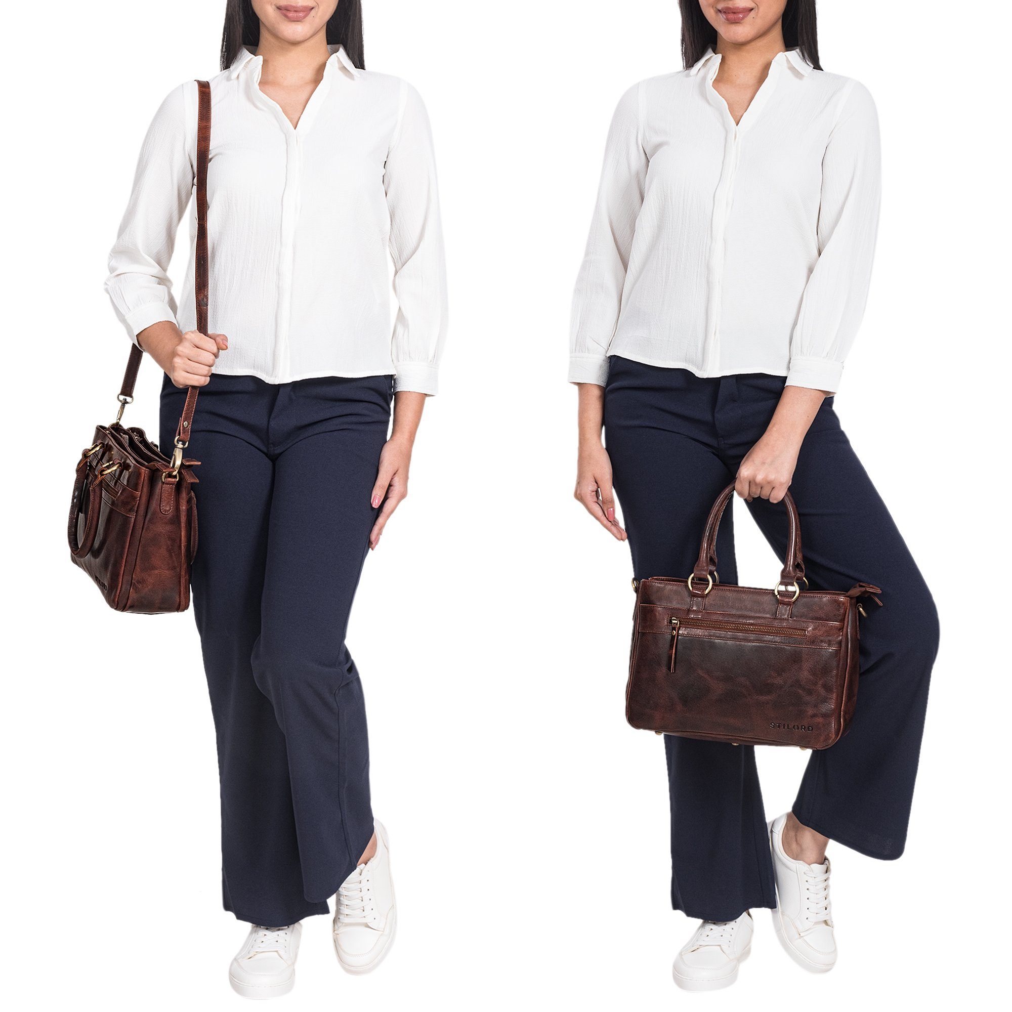 STILORD Handtasche "Frauke" Organisierte Leder Handtasche günstig online kaufen