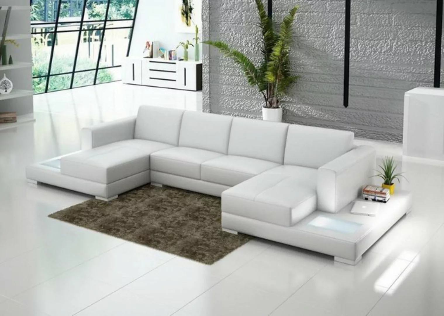 JVmoebel Ecksofa Weißes Ecksofa U-Form Wohnlandschaft Sofa Couch Polster, M günstig online kaufen