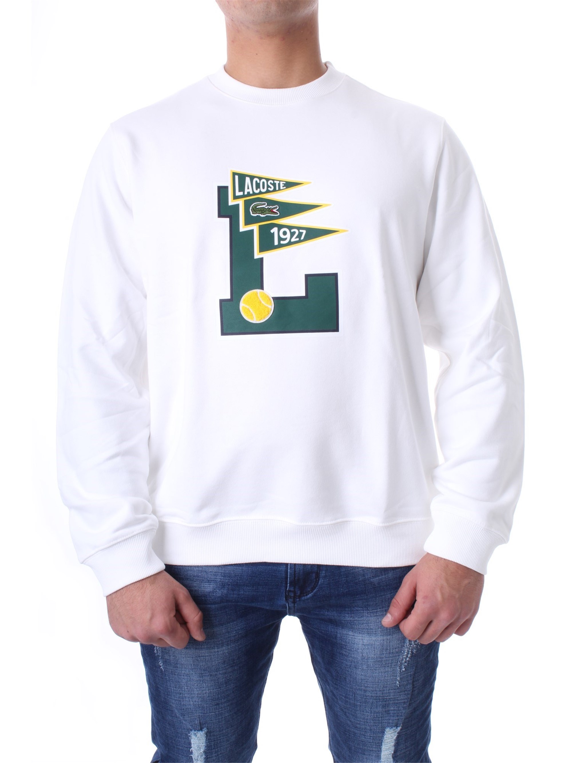 LACOSTE Sweatshirt Herren Creme cotone günstig online kaufen