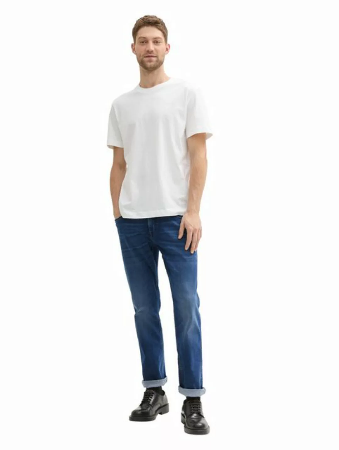 Tom Tailor Herren Jeans MARVIN STRAIGHT - Straight Fit - Blau - Used Dark S günstig online kaufen