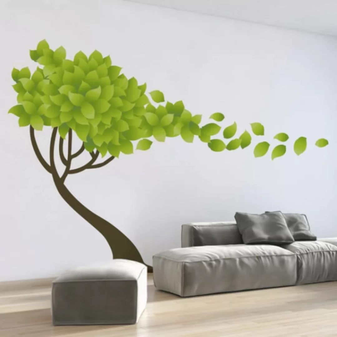 Wandaufkleber Baum 220 X 300 Cm Vinyl Grün 17 Stück günstig online kaufen