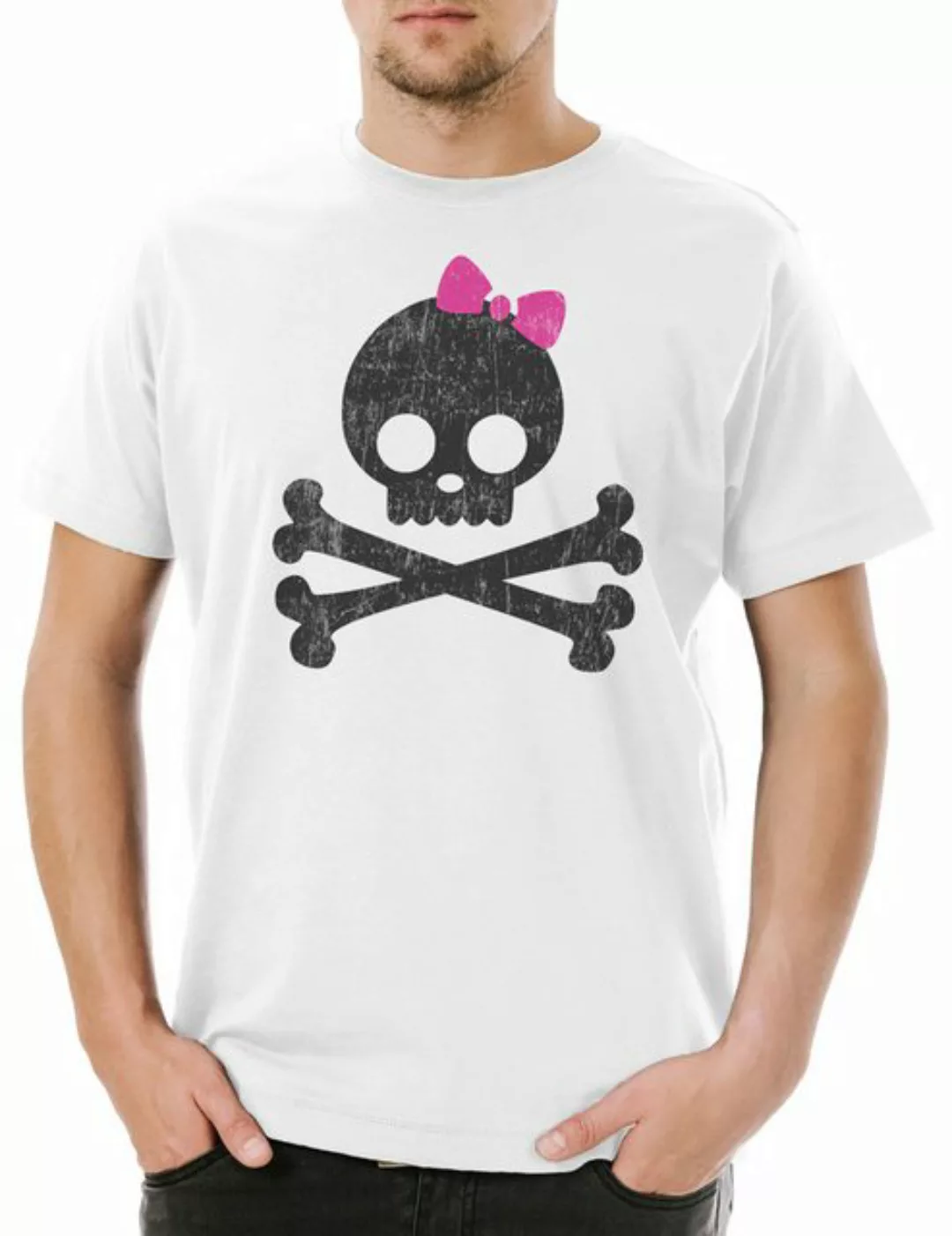 Urban Backwoods Print-Shirt Girlie Skull & Bones Herren T-Shirt Schädel Tot günstig online kaufen