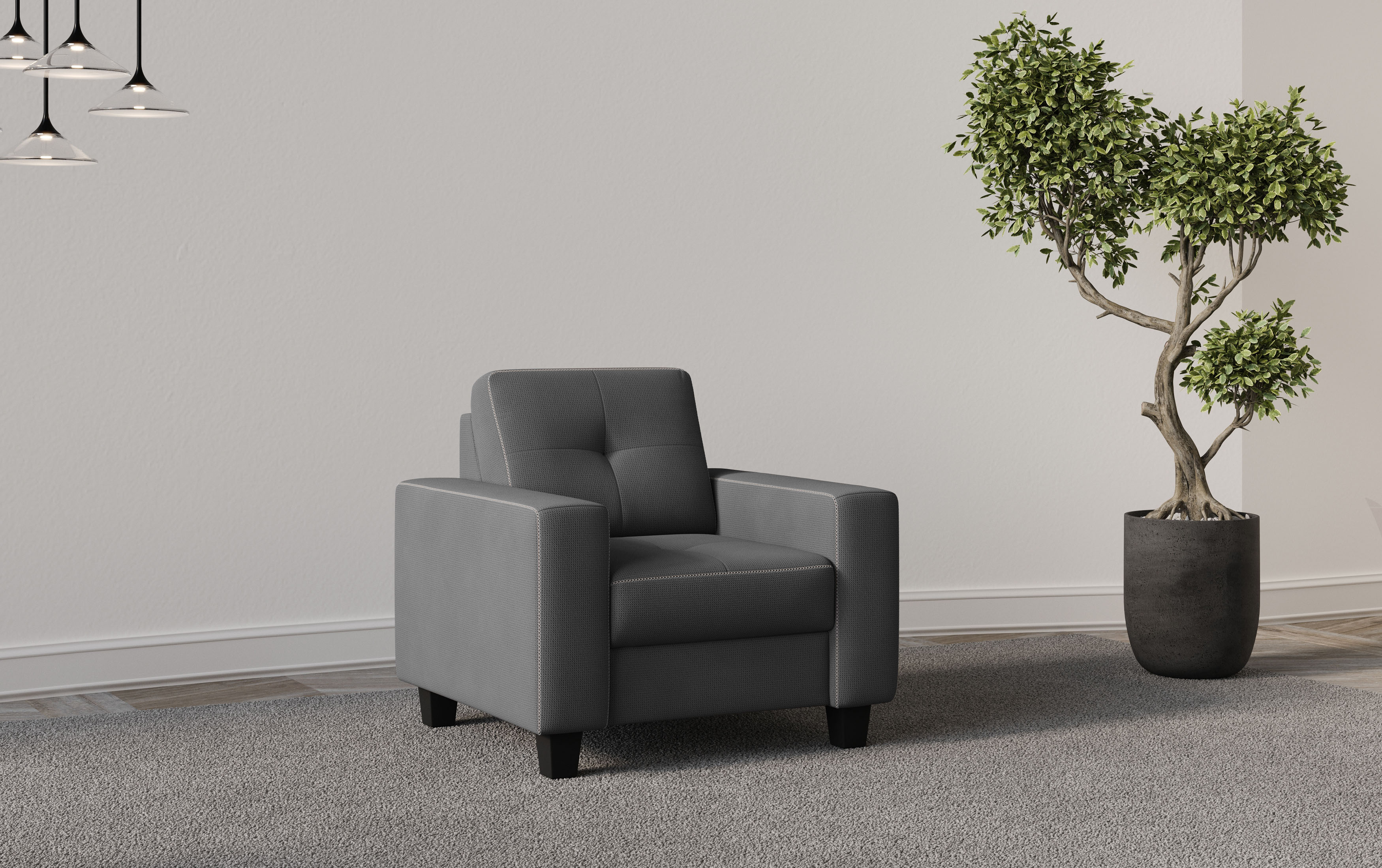 Places of Style Sessel "Varese", Kreuznaht in beige günstig online kaufen
