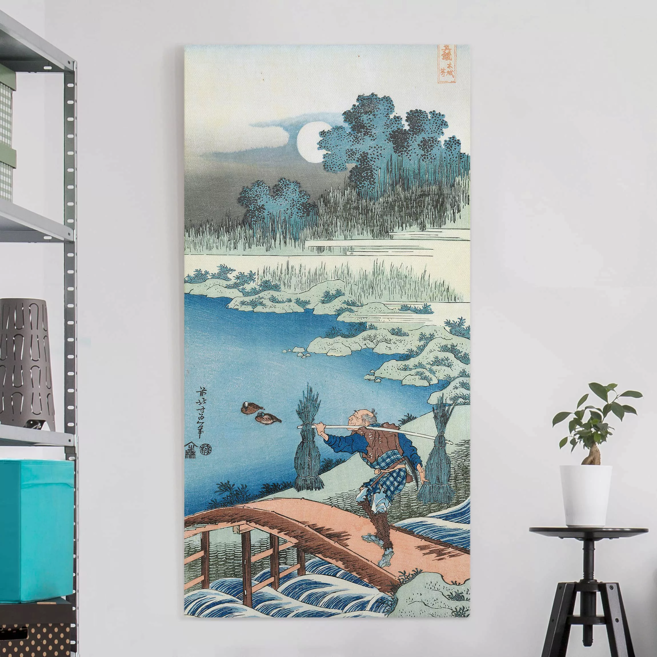 Leinwandbild Kunstdruck - Hochformat Katsushika Hokusai - Reisträger günstig online kaufen