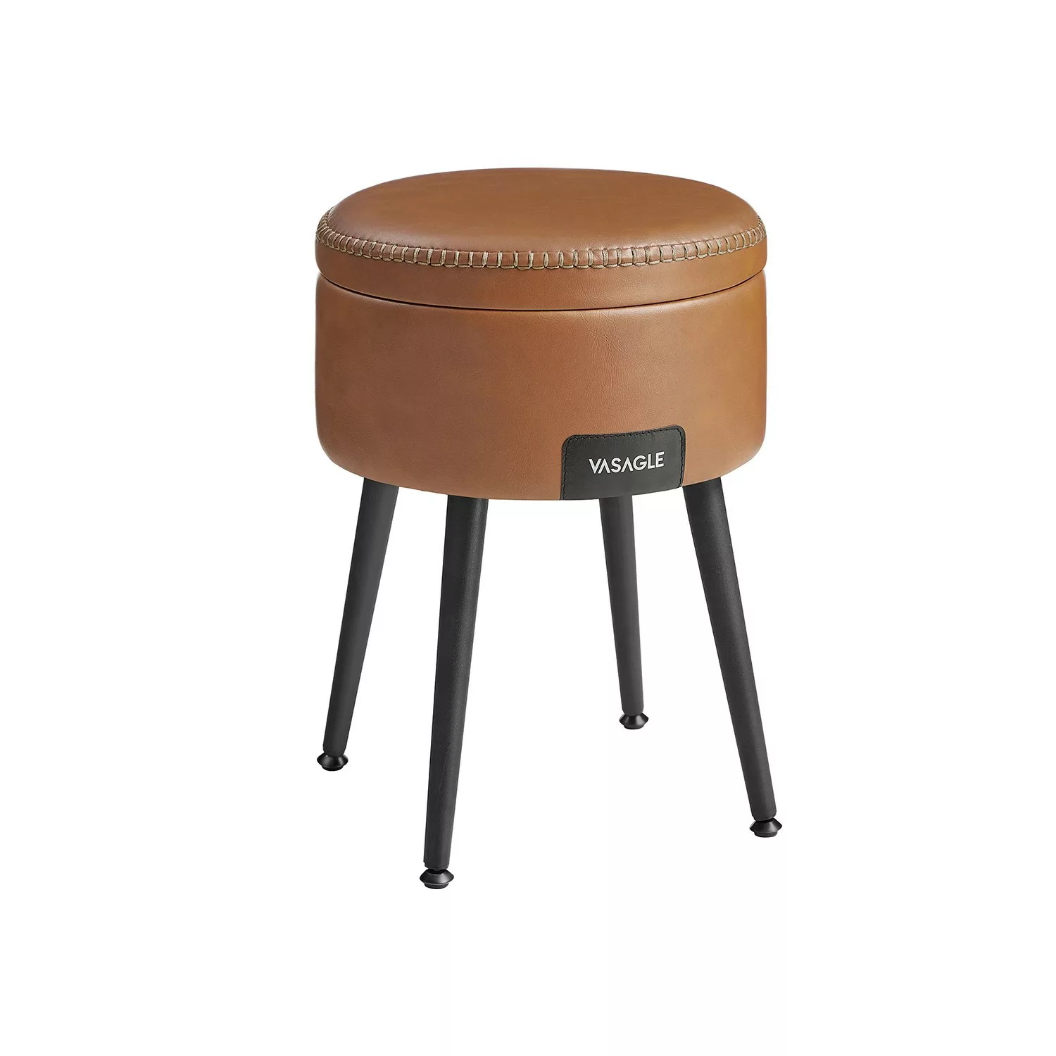 Vasagle Sitzhocker mit Stauraum Ø 32 cm x 44 cm Karamellbraun günstig online kaufen