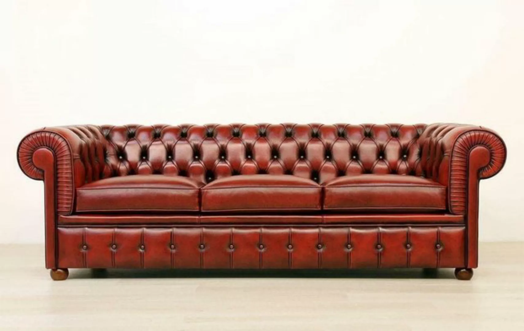 JVmoebel 3-Sitzer Design Chesterfield Sofagarnitur 3-Sitzer Leder Couch Pol günstig online kaufen