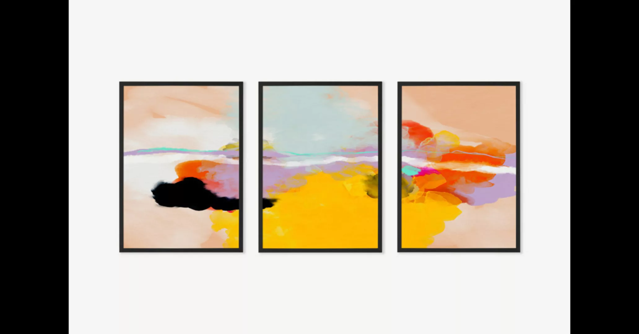 Ana Rut Bre 'Multicolour' 3 x gerahmte Kunstdrucke (A2) - MADE.com günstig online kaufen