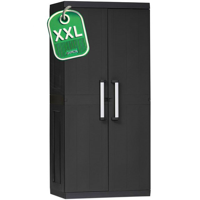 ONDIS24 Mehrzweckschrank Kunststoffschrank HERO XXL Haushaltschrank schwarz günstig online kaufen