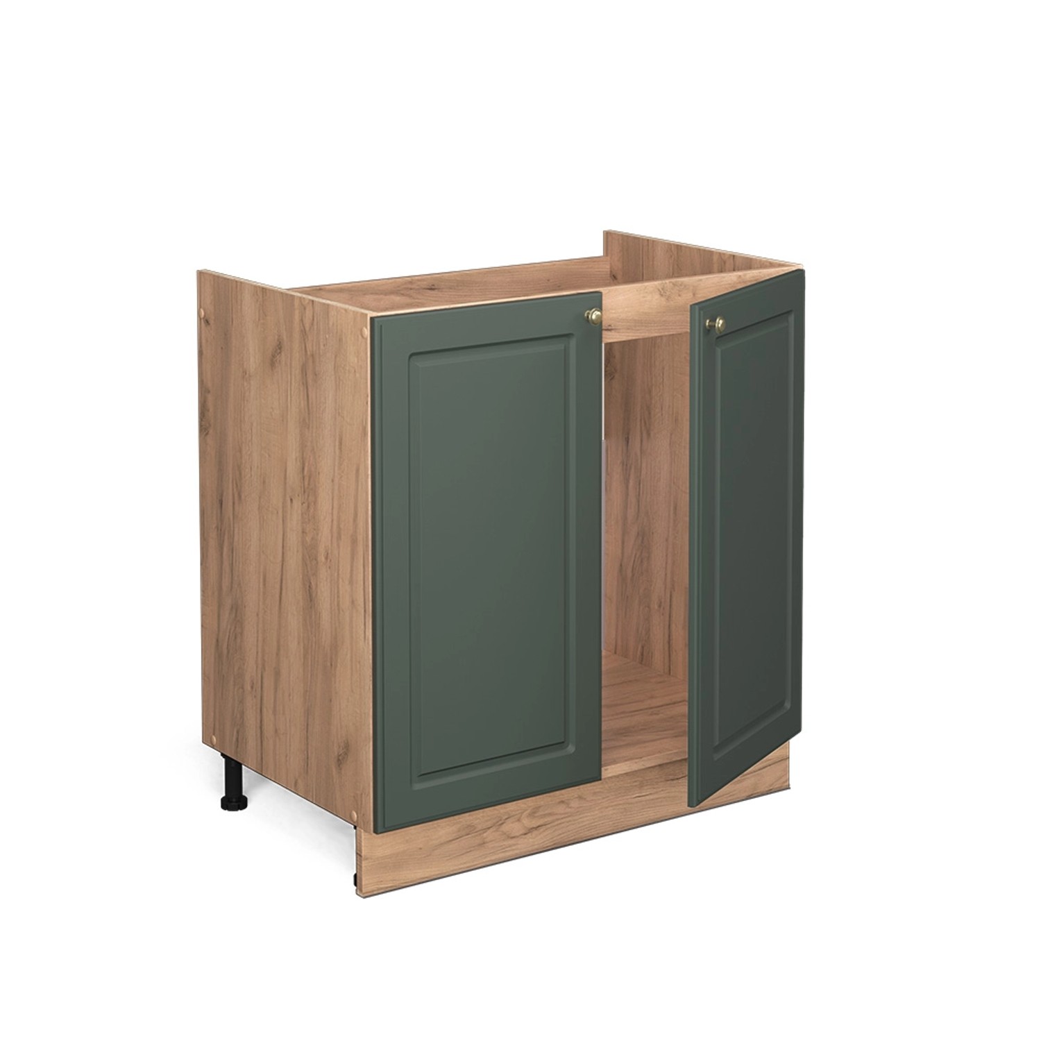 Vicco Spülenunterschrank Fame-Line, Grün-Gold Landhaus/Goldkraft Eiche, günstig online kaufen