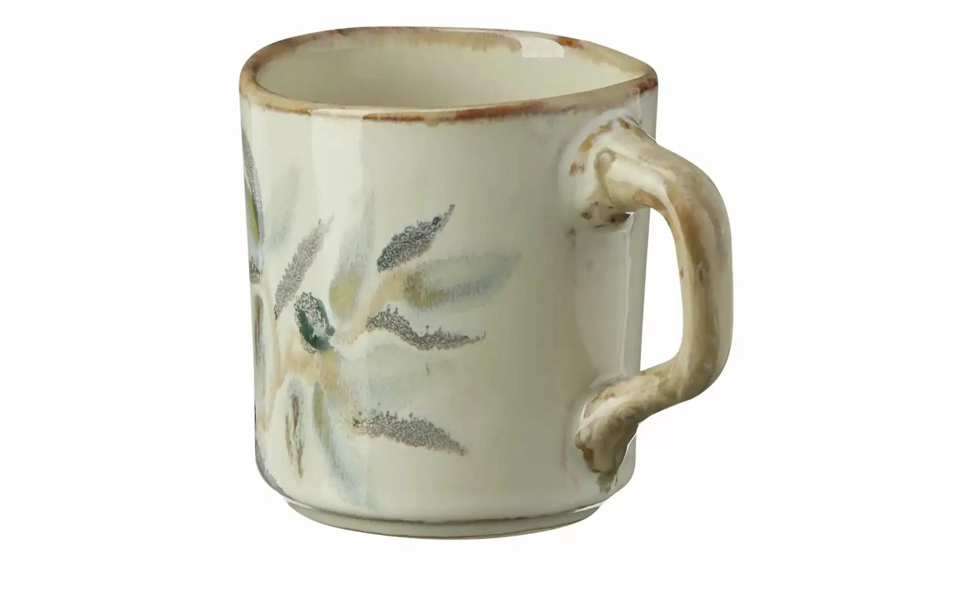 HOME STORY Tasse Olive   ¦ creme ¦ Steinzeug/Steingut ¦ Maße (cm): H: 10  Ø günstig online kaufen