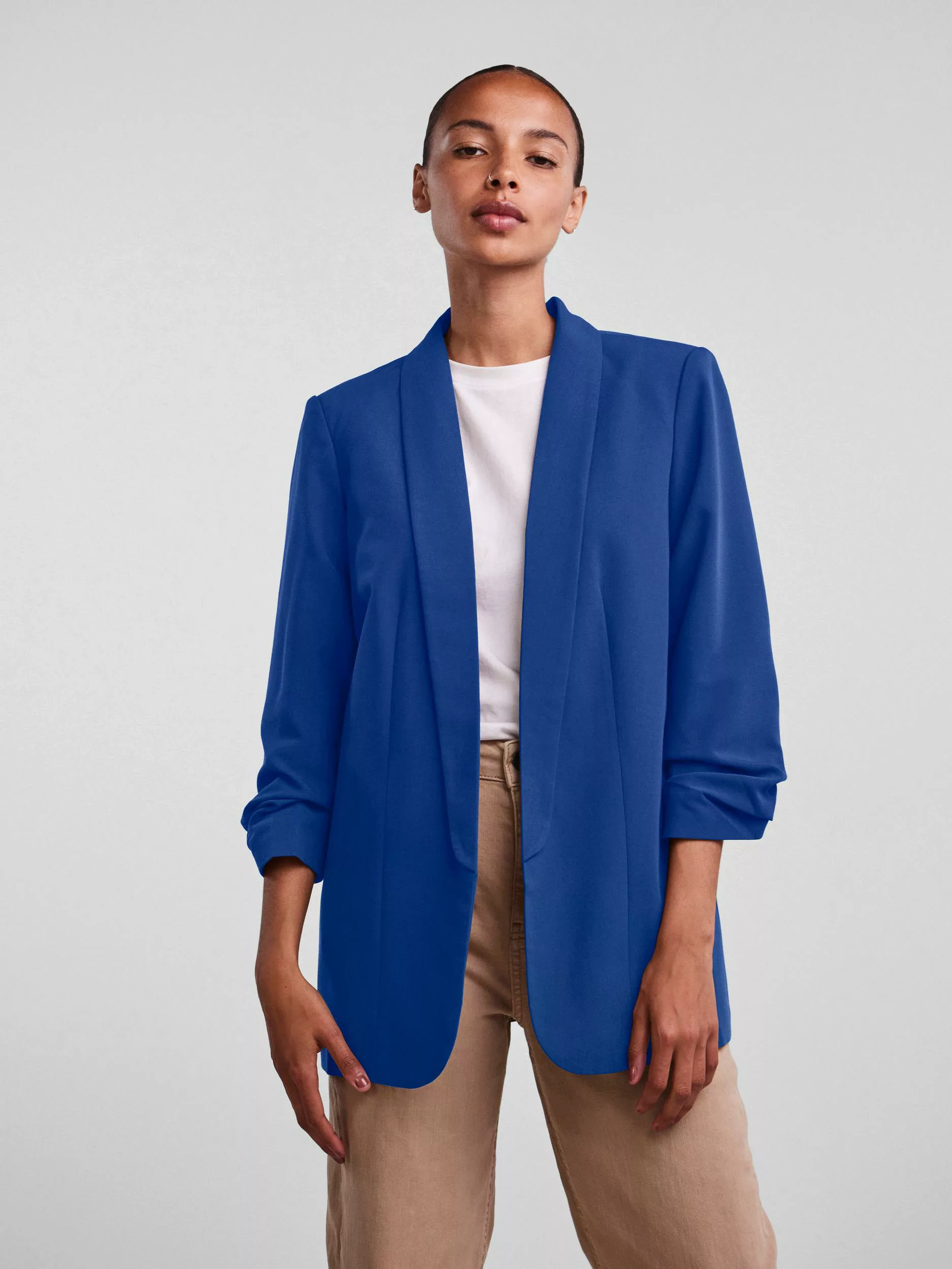 pieces Blusenblazer PCBOSELLA 3/4 BLAZER NOOS mit Faltendetail am Ärmel günstig online kaufen