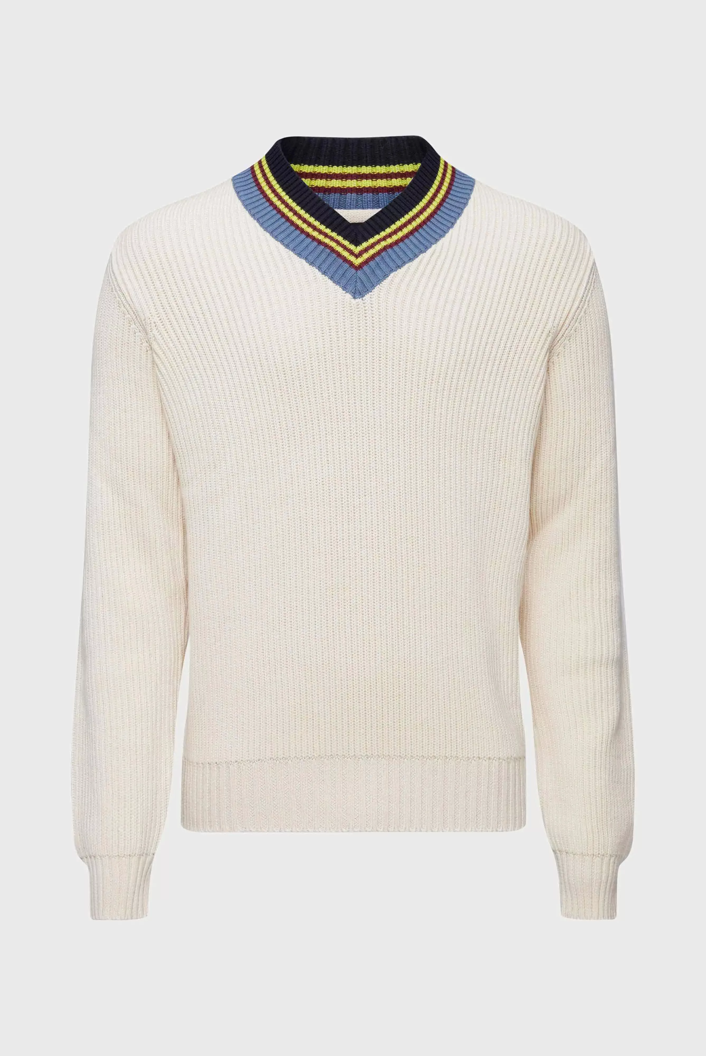Pullover mit V-Ausschnitt aus Merino-Baumwoll Mix günstig online kaufen