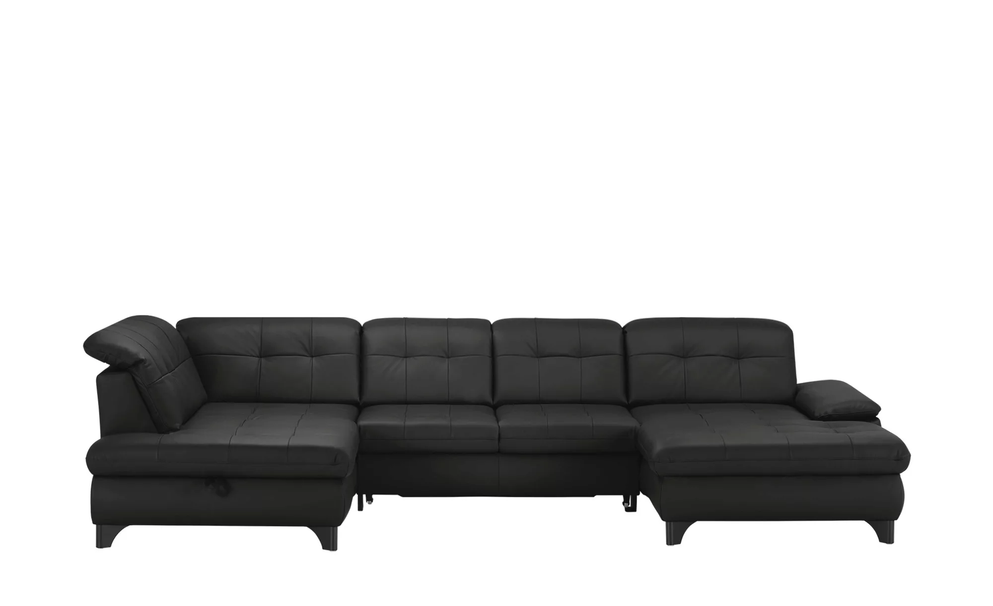 meinSofa Wohnlandschaft Leder  Jona - schwarz - 85 cm - Polstermöbel > Sofa günstig online kaufen