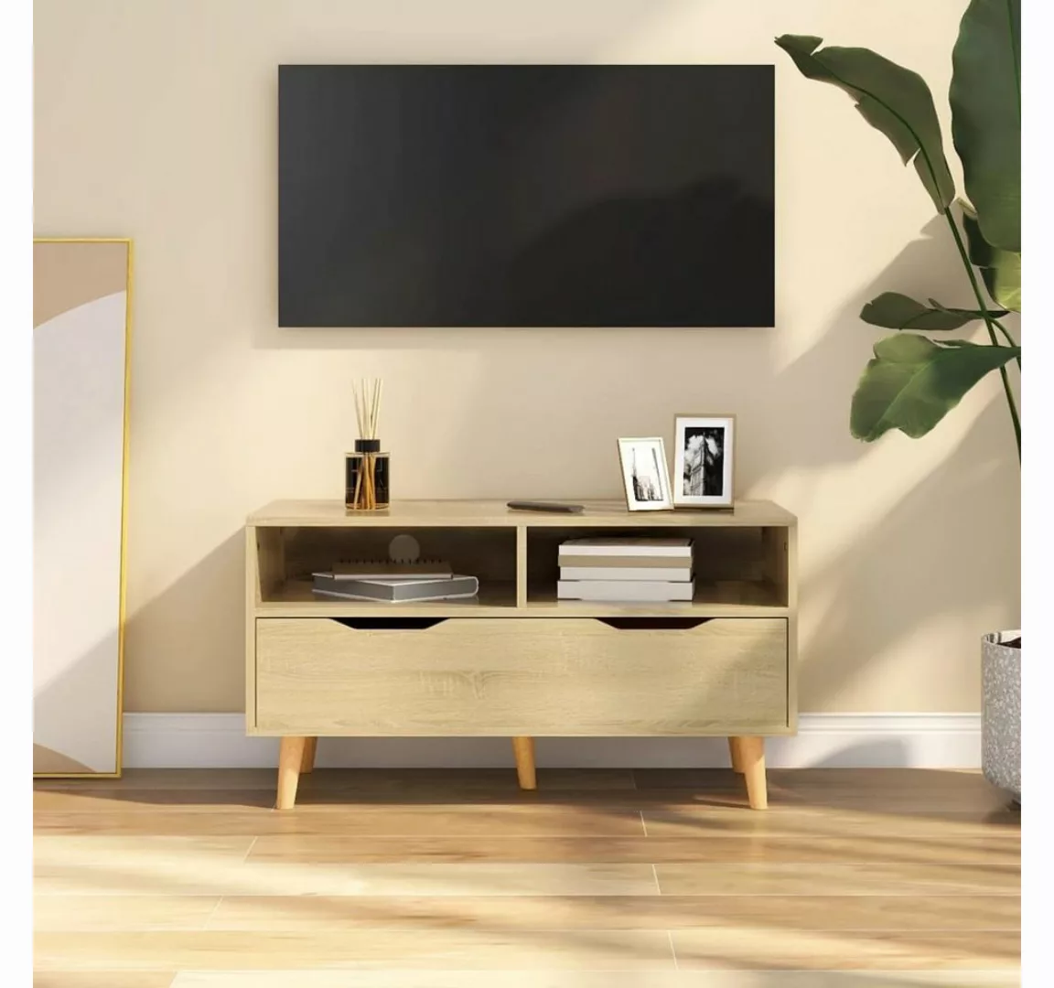 furnicato TV-Schrank Sonoma-Eiche 90x40x48,5 cm Holzwerkstoff günstig online kaufen
