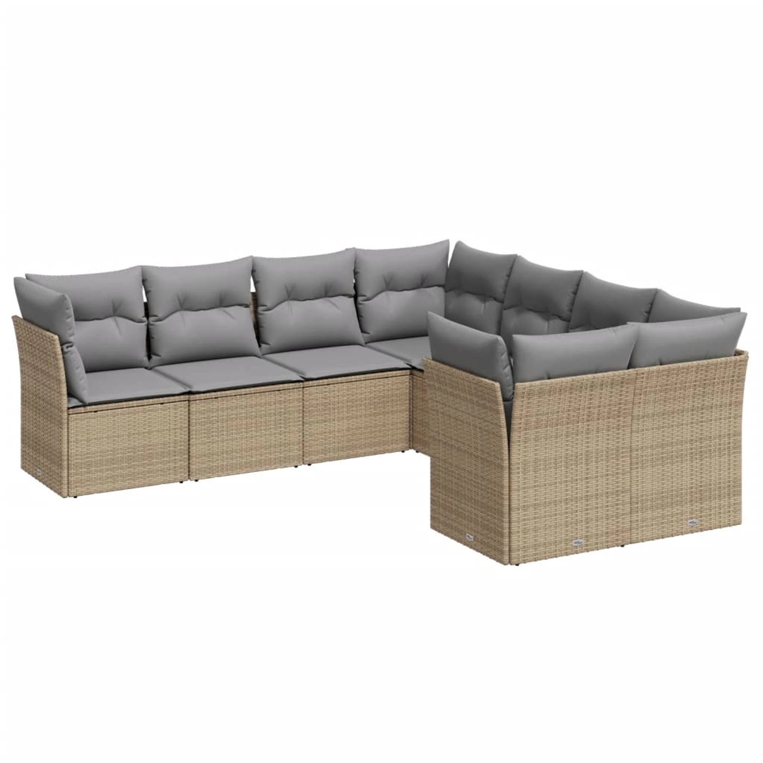 vidaXL 8-tlg Garten-Sofagarnitur mit Kissen Beige Poly Rattan Modell 30 günstig online kaufen