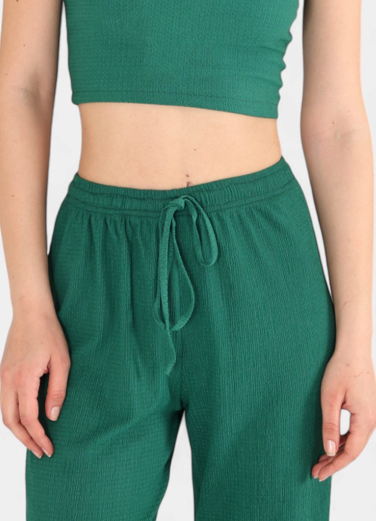 fashionshowcase Palazzohose Damen Crinkle-Hose mit elastischem günstig online kaufen