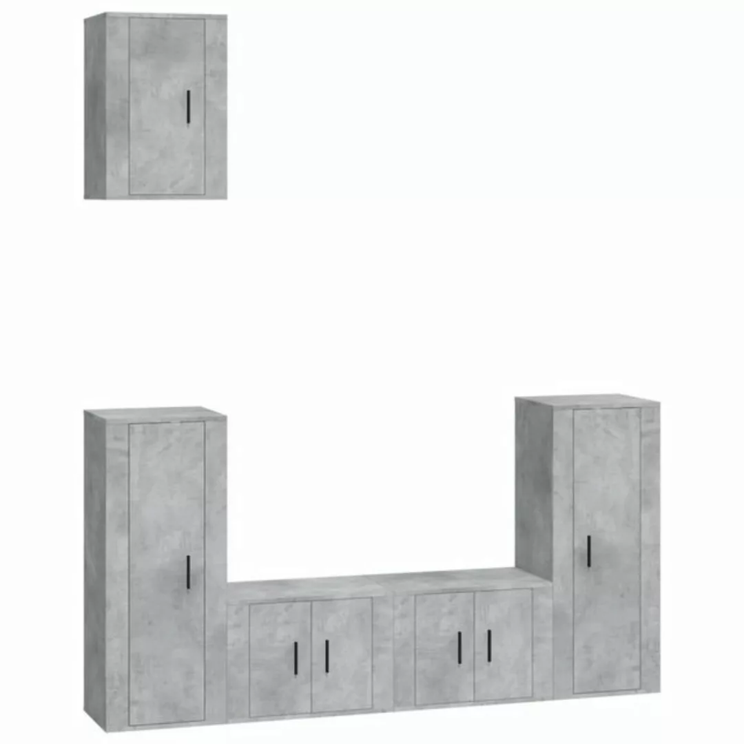 furnicato TV-Schrank 5-tlg. TV-Schrank-Set Betongrau Holzwerkstoff (5-St) günstig online kaufen