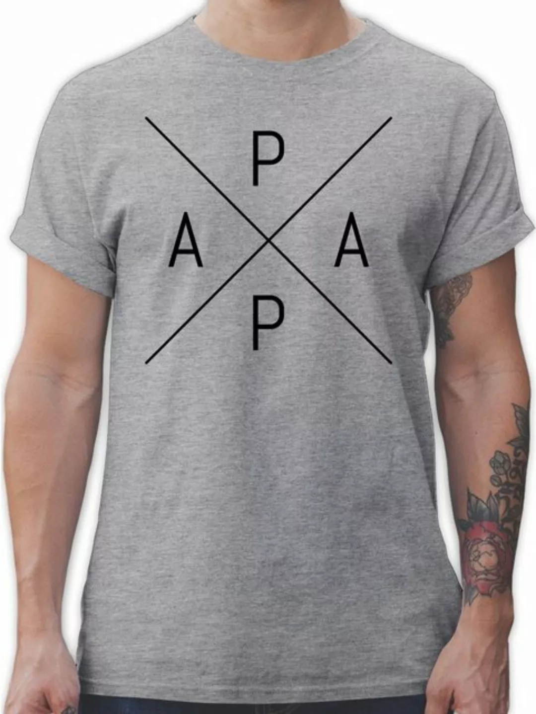 Shirtracer T-Shirt Papa X schwarz Vatertag Geschenk für Papa günstig online kaufen