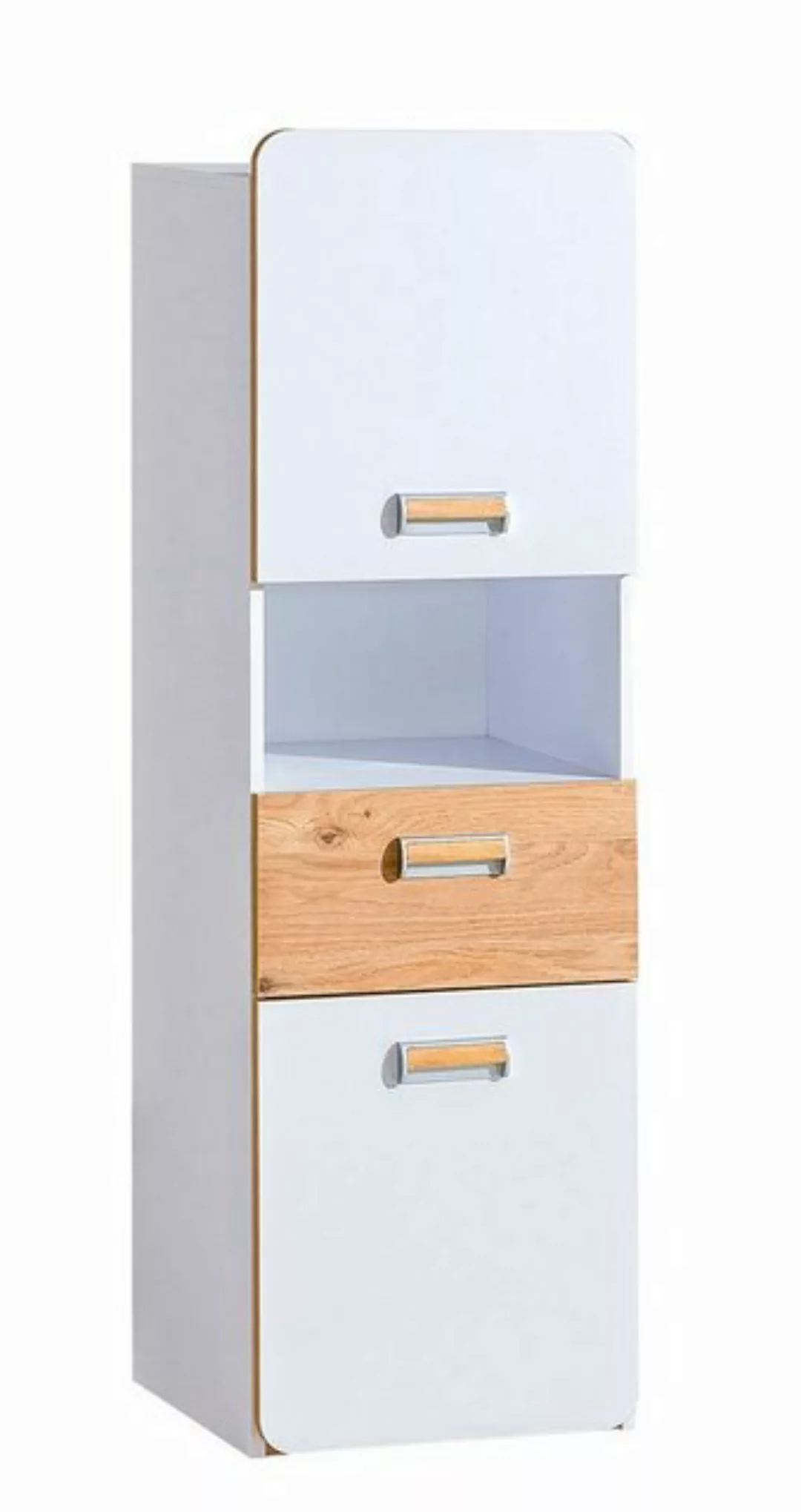 Feldmann-Wohnen Stauraumschrank Loreto (1-St) 45cm 2-türig Nash Eiche / wei günstig online kaufen