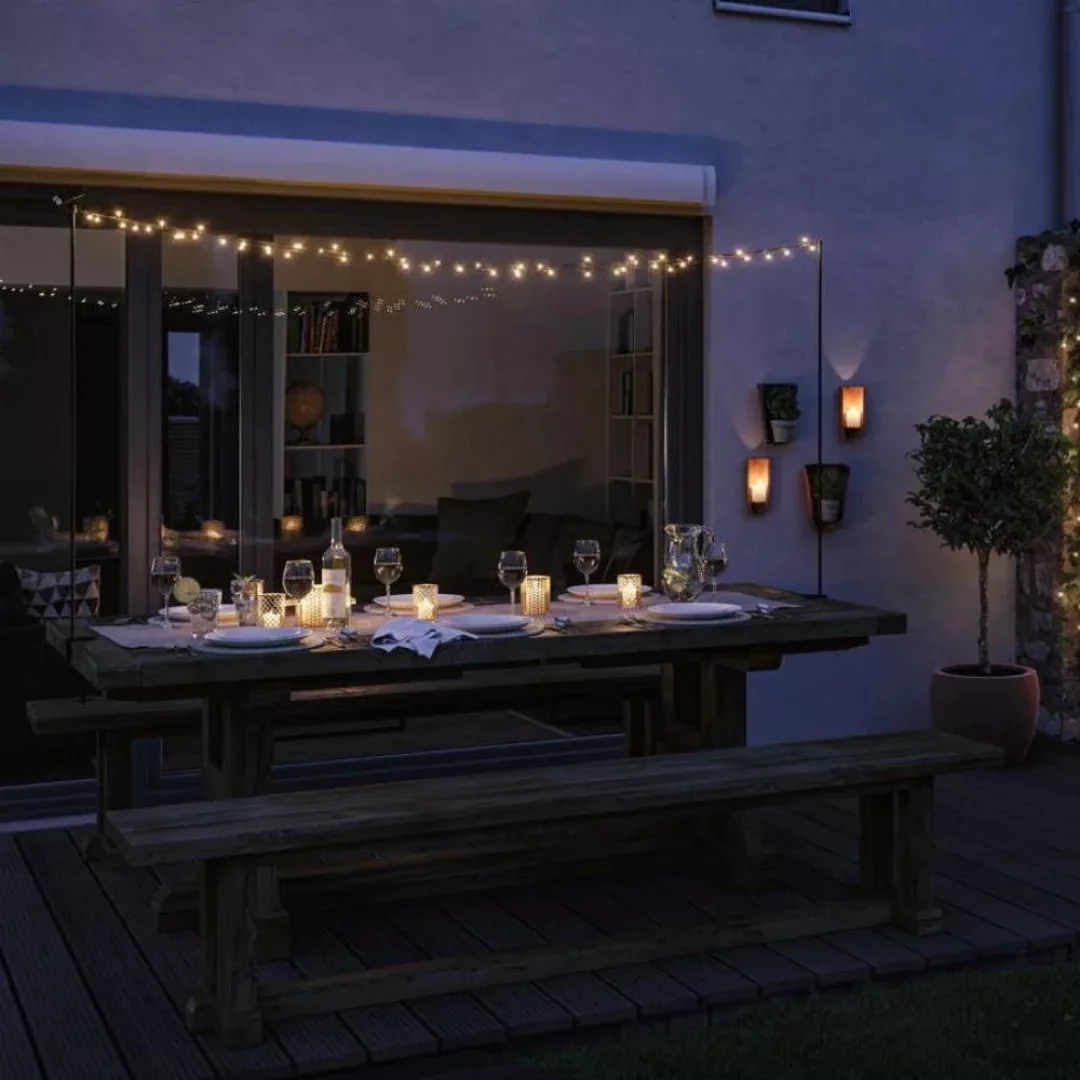 LED Solar Lichterkette Aurinka in Schwarz 0,03W 3lm IP44 mit Dämmerungssens günstig online kaufen