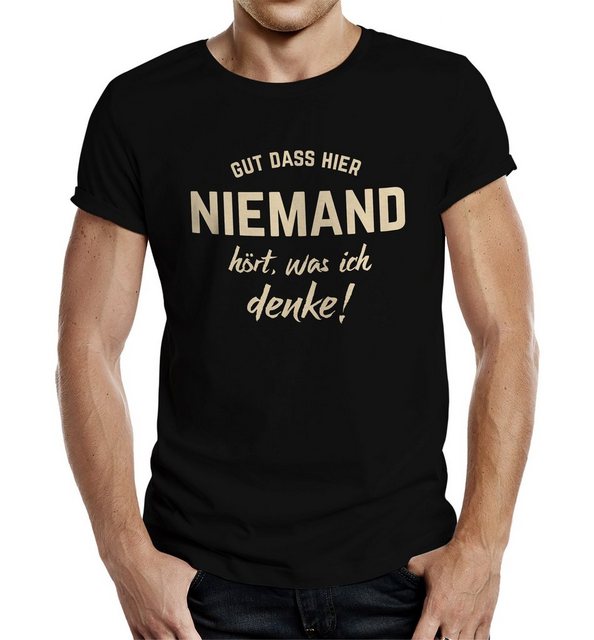 RAHMENLOS® T-Shirt für Büro oder Werkstatt: Gut, dass niemand hört, was ich günstig online kaufen