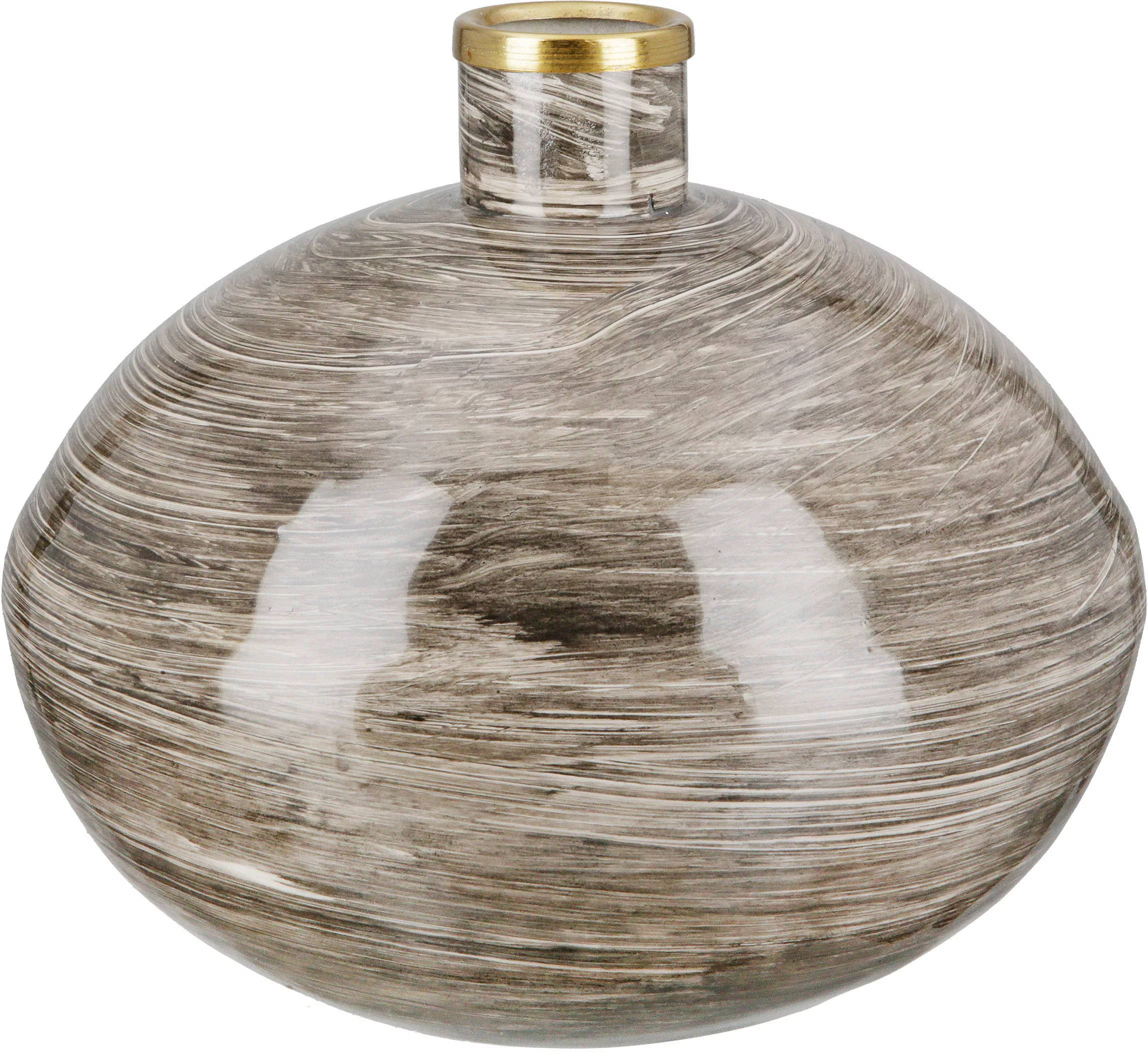 GILDE Tischvase "Stripes", (1 St.), Vase aus Metall, bauchig günstig online kaufen