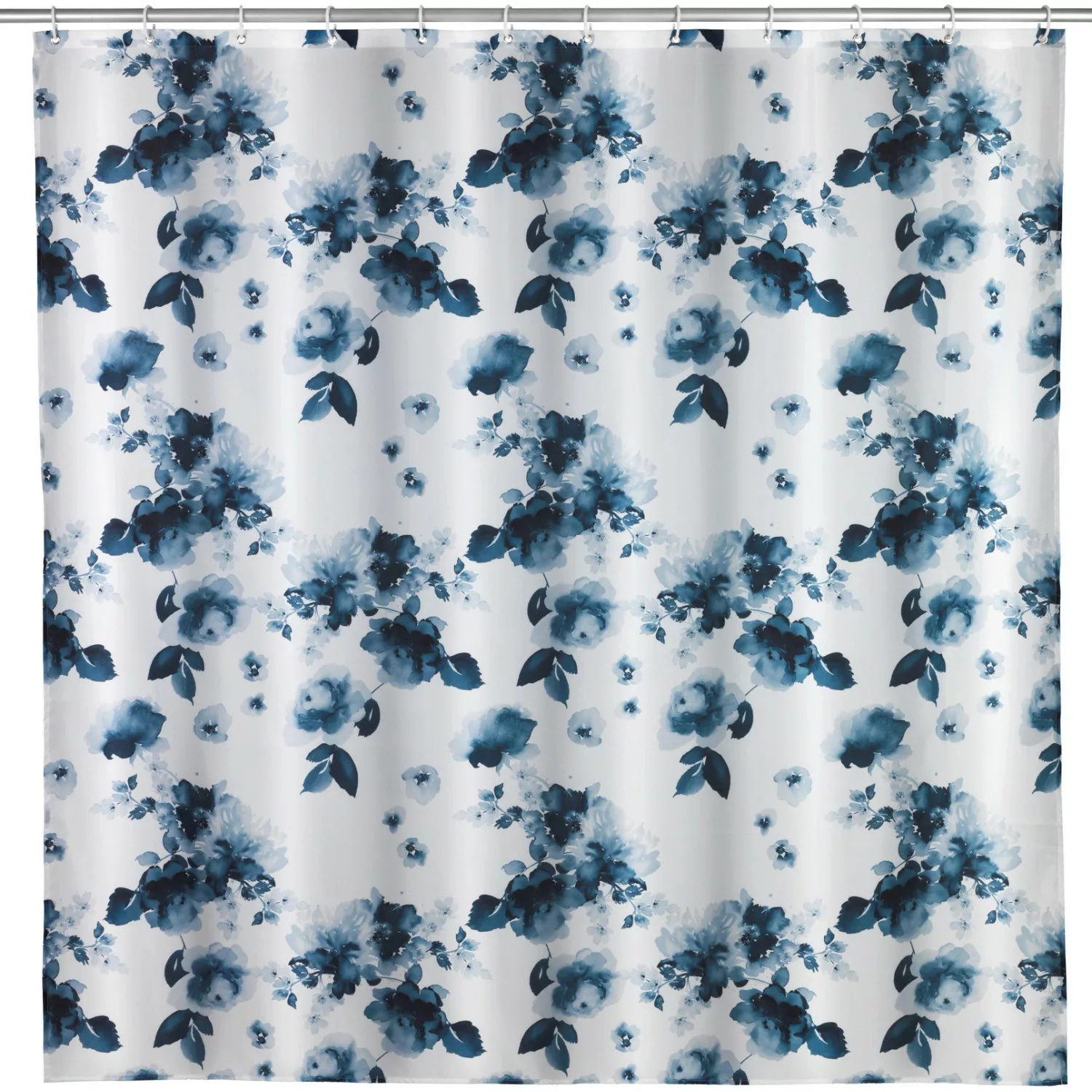 WENKO Anti-Schimmel Duschvorhang Rose Bleu, Textil (Polyester), 180 x 200 c günstig online kaufen
