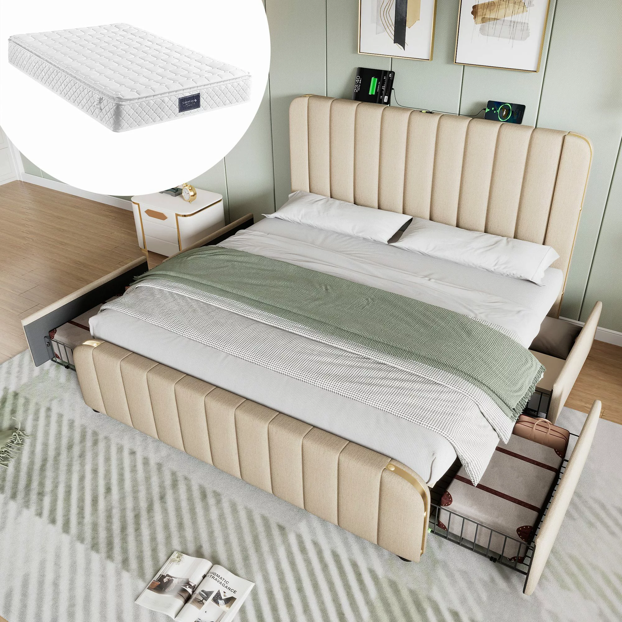 HAUSS SPOLE Polsterbett 160X200 mit 4 günstig online kaufen