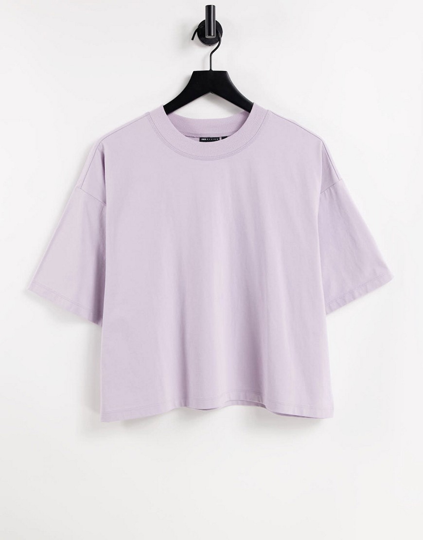 ASOS DESIGN – Super-Oversize-T-Shirt in sanftem Flieder mit Seitenschlitz-L günstig online kaufen