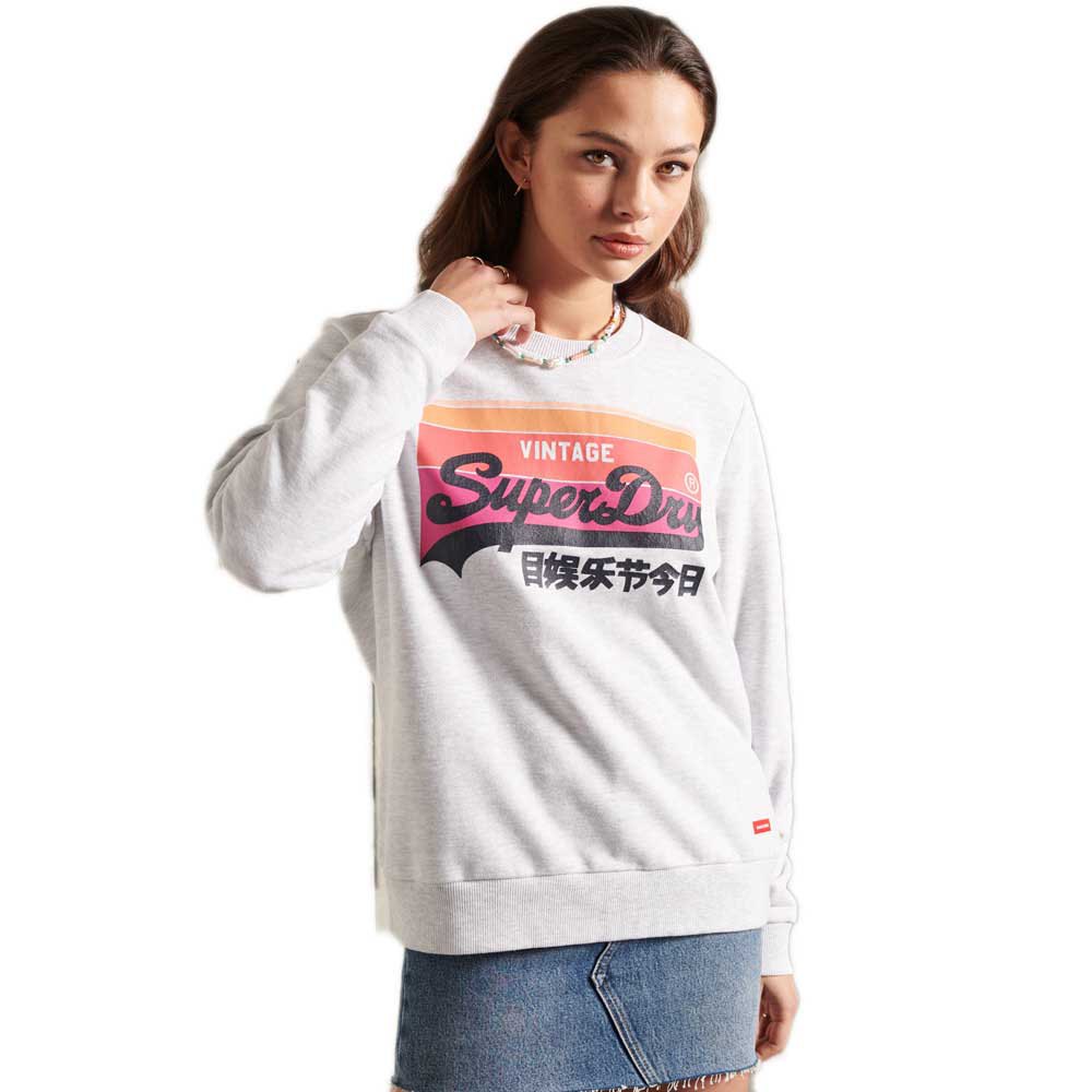 Superdry Vintage Logo Cali Crew Kapuzenpullover S Ice Marl günstig online kaufen