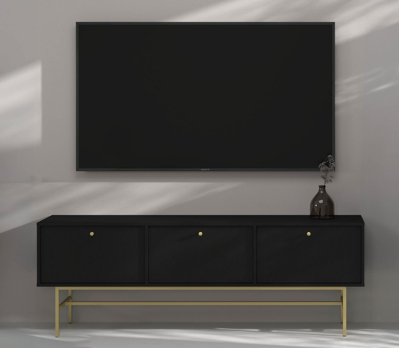 Furnix TV-Schrank Tonkin Sideboard mit drei Fächern Design Lowboard Breite günstig online kaufen