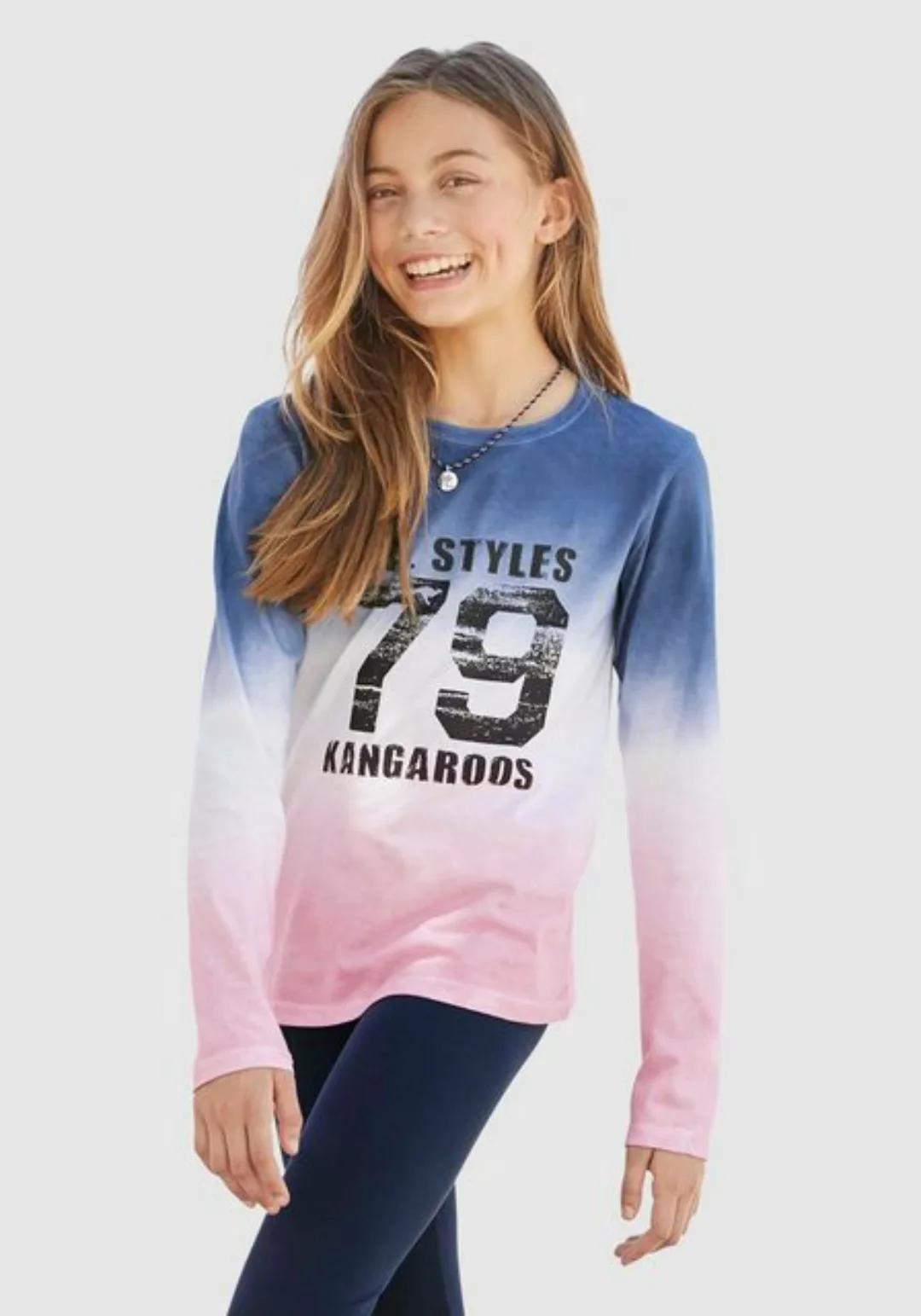 KangaROOS Langarmshirt mit modischem Farbverlauf günstig online kaufen