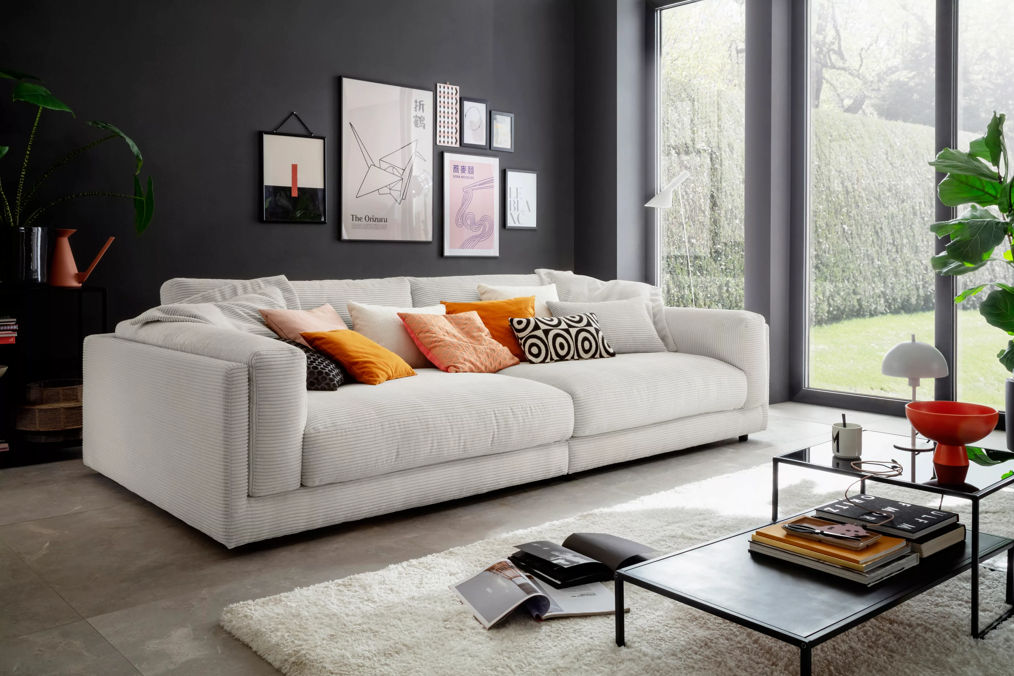 3C Candy Big-Sofa "Karalis", auch in Cord-Bezug, lose Kissen, loungige Bequ günstig online kaufen