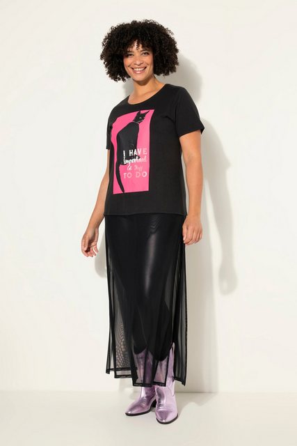 Angel of Style T-Shirt Longshirt A-Linie angesetzter Mesh-Rock günstig online kaufen