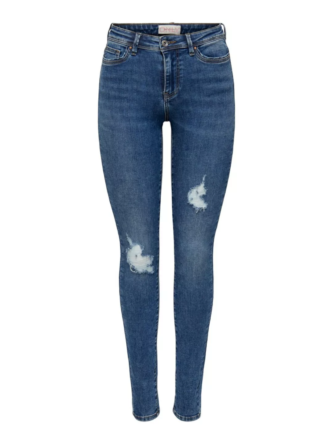 ONLY Skinny-fit-Jeans ONLWAUW MID SK DESTROY DNM BJ209 mit Destroyed Effekt günstig online kaufen