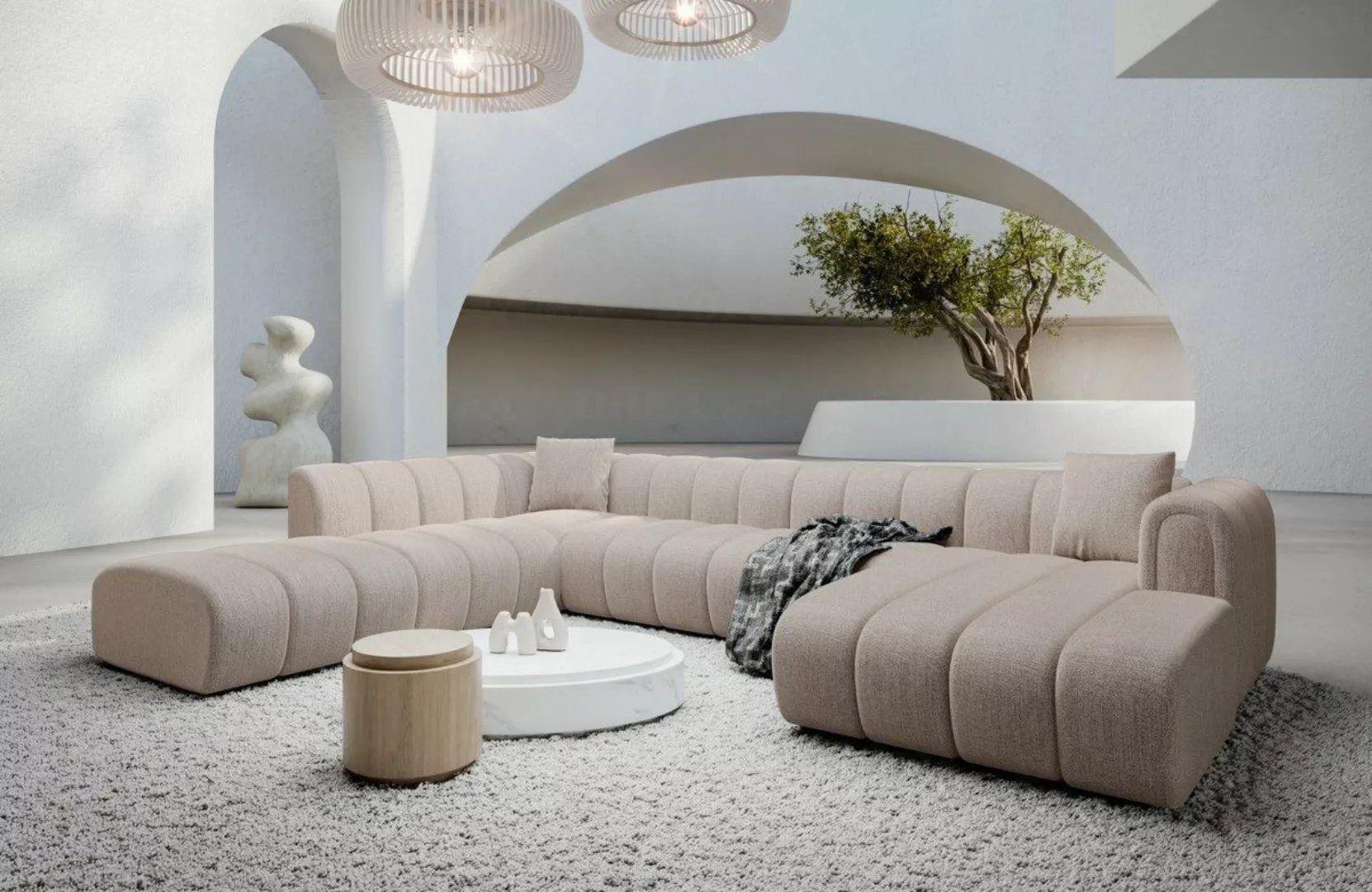 Sofa Dreams Wohnlandschaft Luxus Stoff Sofa Stoffcouch Polster Couch Almagr günstig online kaufen