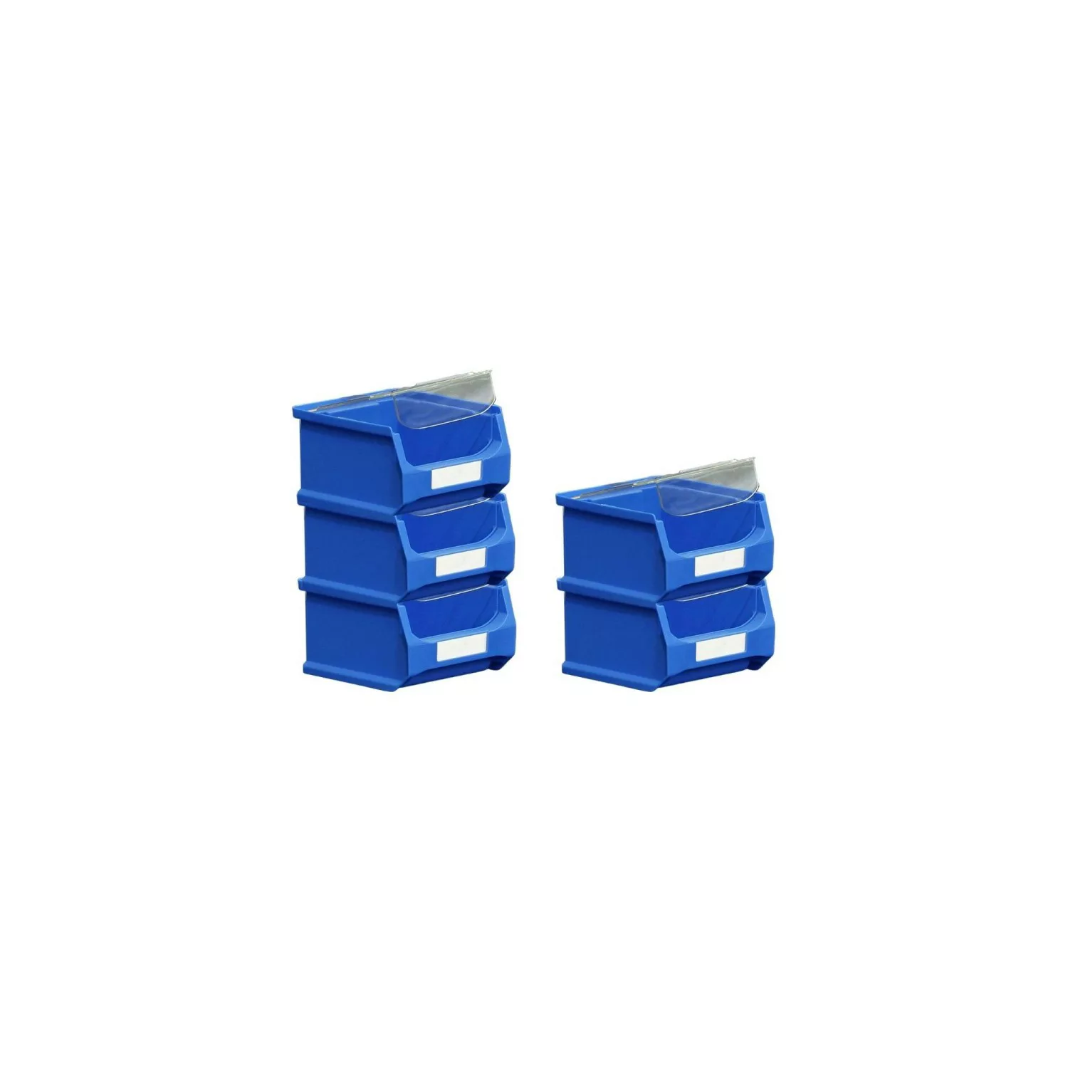 PROREGAL SparSet 5x Blaue Sichtlagerbox 1,0 mit Abdeckung HxBxT 6 x 10 x 10 günstig online kaufen