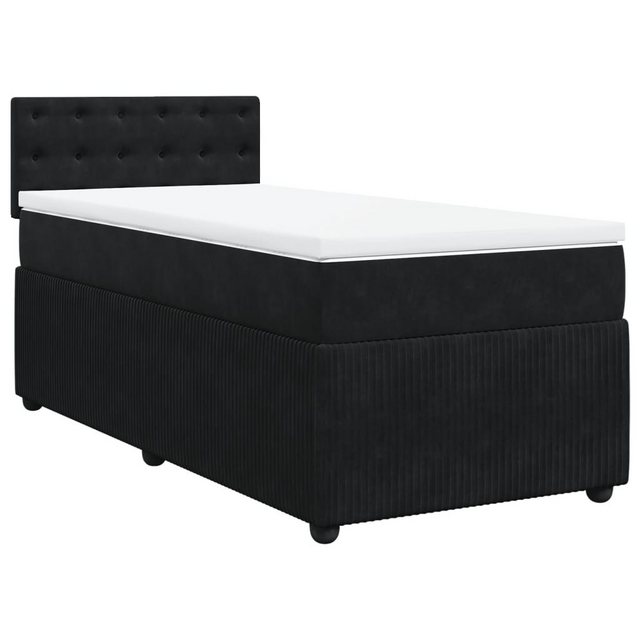 vidaXL Bett Boxspringbett mit Matratze Schwarz 90x190 cm Samt günstig online kaufen