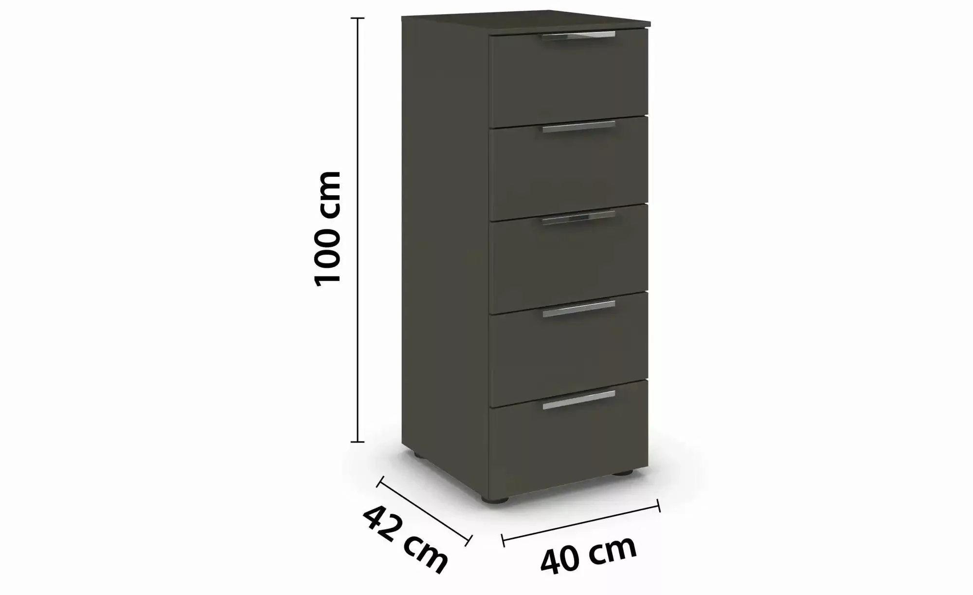 Kommode   ¦ schwarz ¦ Maße (cm): B: 40 H: 100 Kommoden & Sideboards > Kommo günstig online kaufen