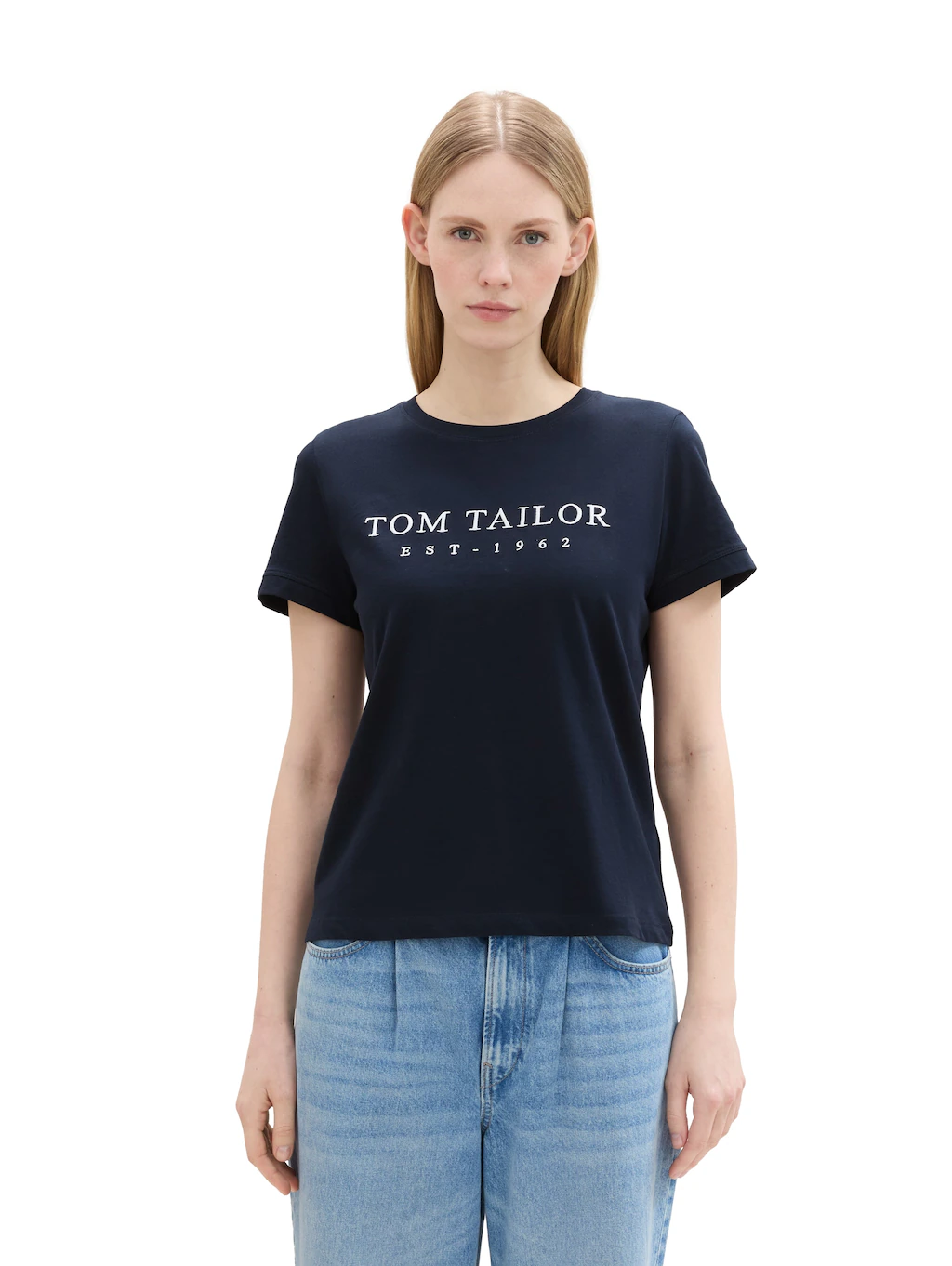 TOM TAILOR Print-Shirt mit Logo Stickerei günstig online kaufen