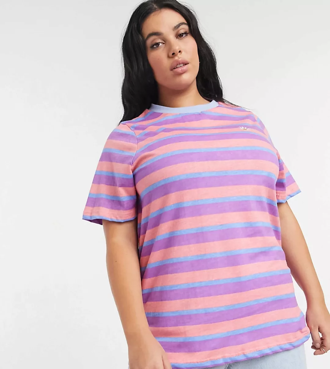 Daisy Street Plus – Locker geschnittenes T-Shirt mit Retro-Streifen und Gän günstig online kaufen