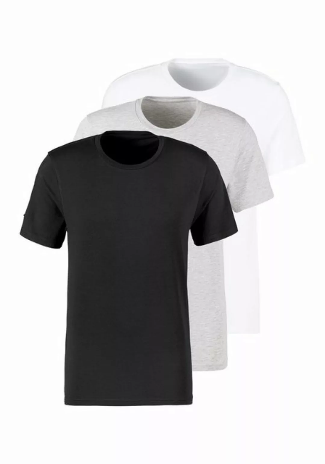 Bruno Banani T-Shirt (Packung, 3-tlg) mit Rundhals-Ausschnitt günstig online kaufen