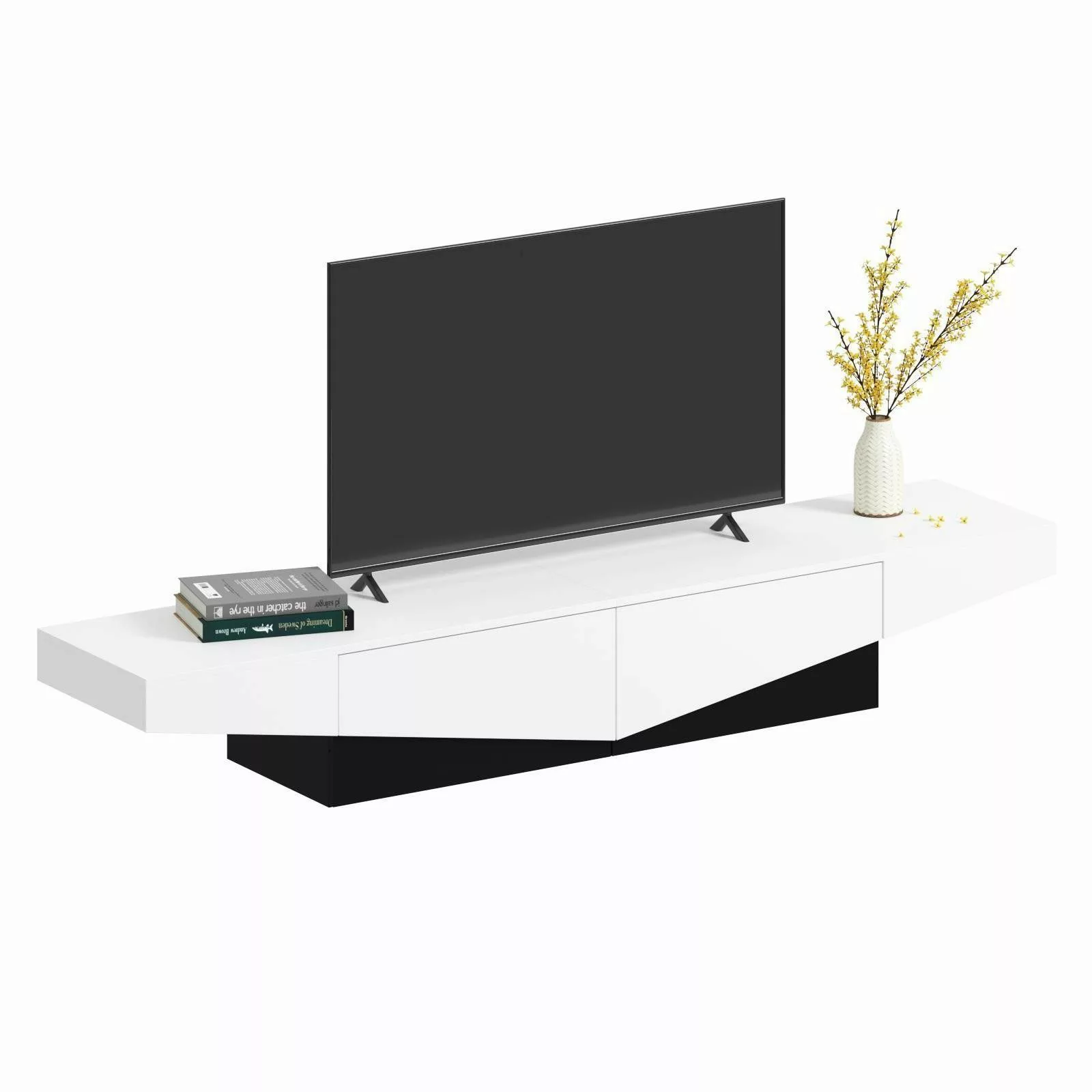 FUFU&GAGA Lowboard TV-Lowboard, Weiß und schwarz, günstig online kaufen