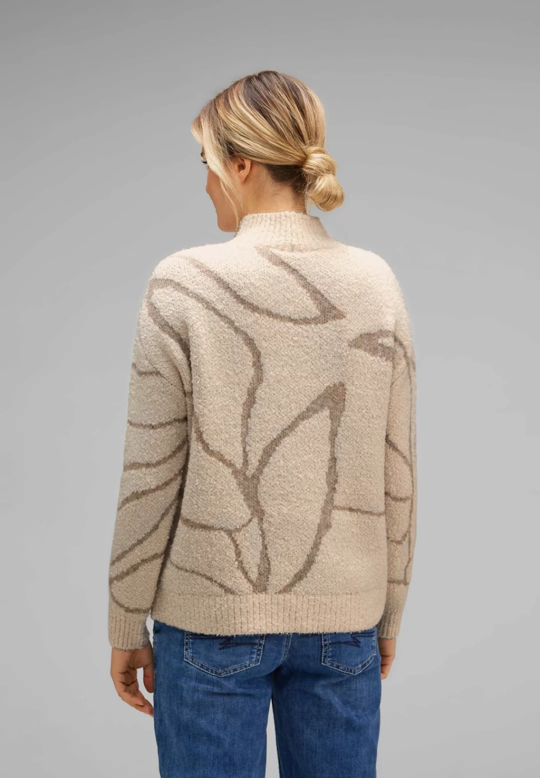 STREET ONE Strickpullover Boucle Dessin Sweater mit Stehkragen günstig online kaufen