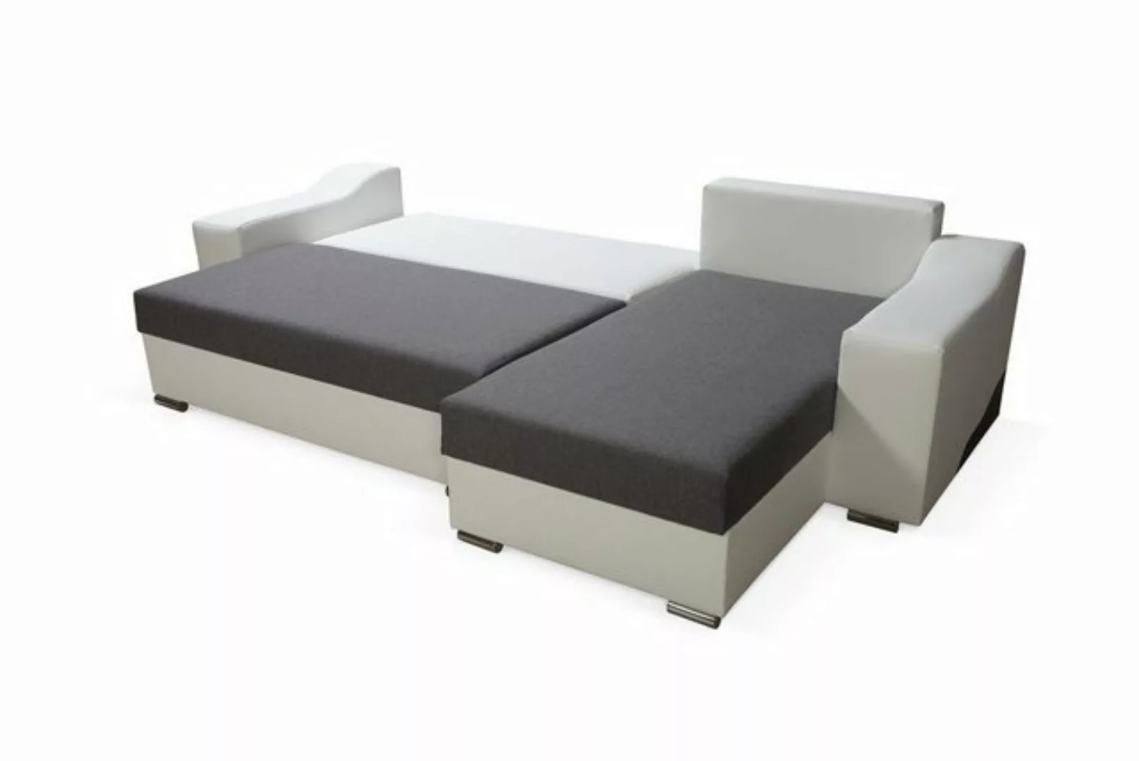 Fun Möbel Ecksofa Ecksofa Designersofa COLLIN mit Ottomane, 2 x Bettkasten günstig online kaufen