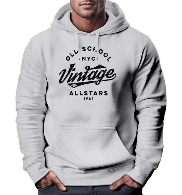 Neverless Hoodie Hoodie Herren College Style Schriftzug Oldschool Vintage A günstig online kaufen